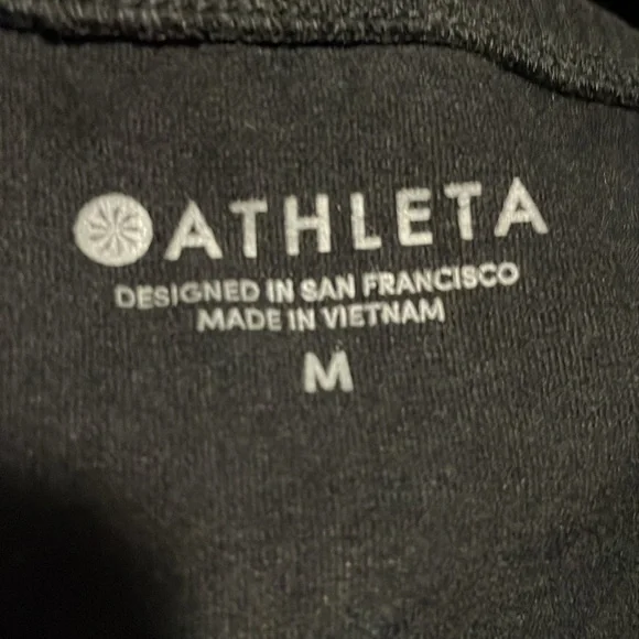 Athleta Crop V-Neck Faux Wrap Black Long Sleeve Women's Top Size Medium - Picture 3 of 7